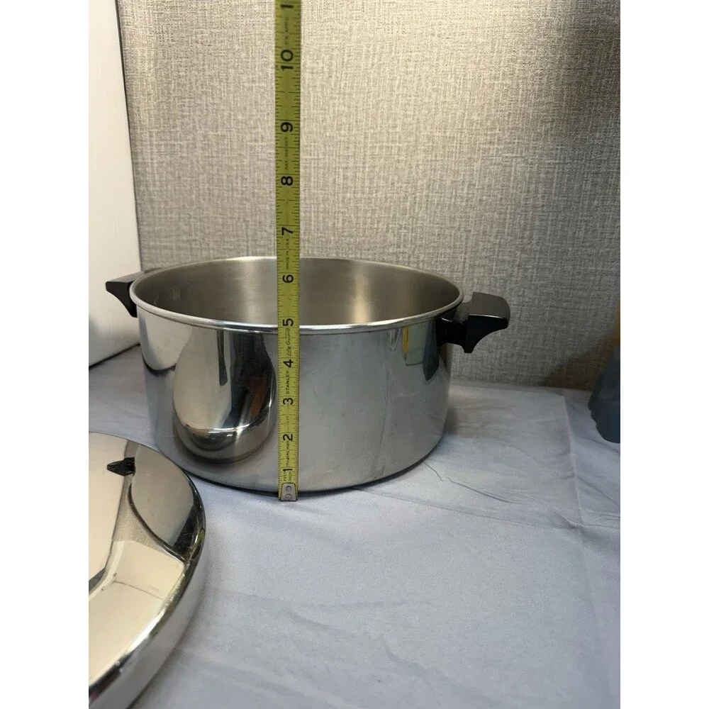 Revere Ware 1801 Tri-ply 6QT Quart 5.7L Stock Pot with Lid- Vintage
